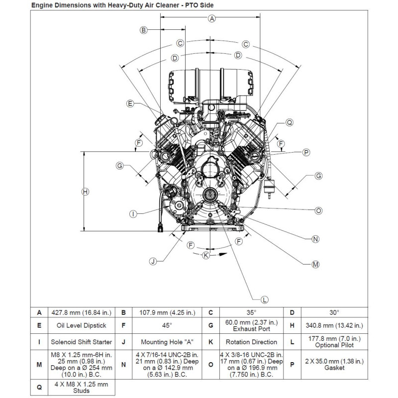 Kohler Zylinder Motor Ps Hp Ch Serie Welle Mm