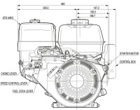 Honda Industrie Motor ca. 11 PS(HP) (früher 13 PS) GX390 Serie Welle 25,4/88,5 mm