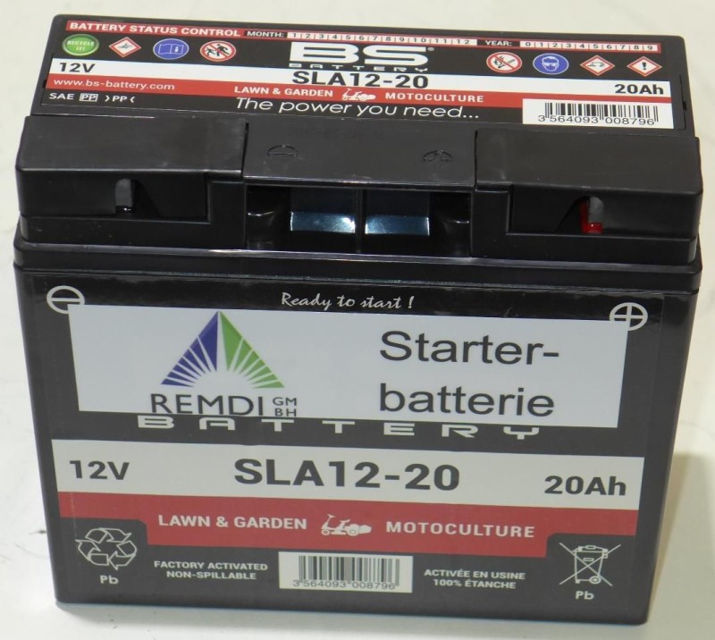 Starterbatterie 663 512 073 (AGM) für Dolmar Rasentraktor 12V 20AH