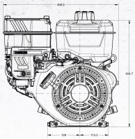 Briggs & Stratton Motor ca. 14 PS(HP) Vanguard Welle 25,4/88 mm  45° Hangtauglich