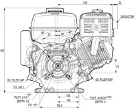 Honda Industrie Motor ca. 8 HP(früher 9 PS) GX270 mit Getriebe 2:1 E-Start
