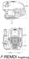 Rasenmäher Motor Briggs & Stratton ca. 5,5 PS(HP) 675EXi Serie Welle 25/80
