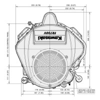 Kawasaki 2-Zylinder Motor 19,4 HP FR651V Serie E-Start Welle 25,4/80