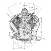 Kawasaki 2-Zylinder Motor 19,4 HP FR651V Serie E-Start Welle 25,4/80