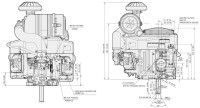 Kawasaki 2-Zylinder Motor 21 PS (HP) FX Serie E-Start Welle 28,6/110