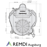 Kawasaki 2-Zylinder Motor 17 PS (HP) FS Serie E-Start Welle 25,4/80