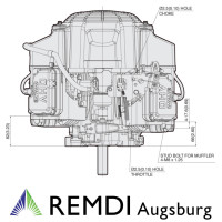 Kawasaki 2-Zylinder Motor 17 PS (HP) FS Serie E-Start Welle 25,4/80