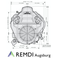 Kawasaki 2-Zylinder Motor 20,6 PS (HP) FS Serie E-Start Welle 25,4/80