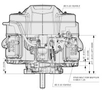 Kawasaki 2-Zylinder Motor 13,2 PS (HP) FS Serie E-Start Welle 25,4/80