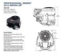 Briggs & Stratton 2-Zylinder Motor 25 PS (HP) Professional Serie Welle 28,6 mm